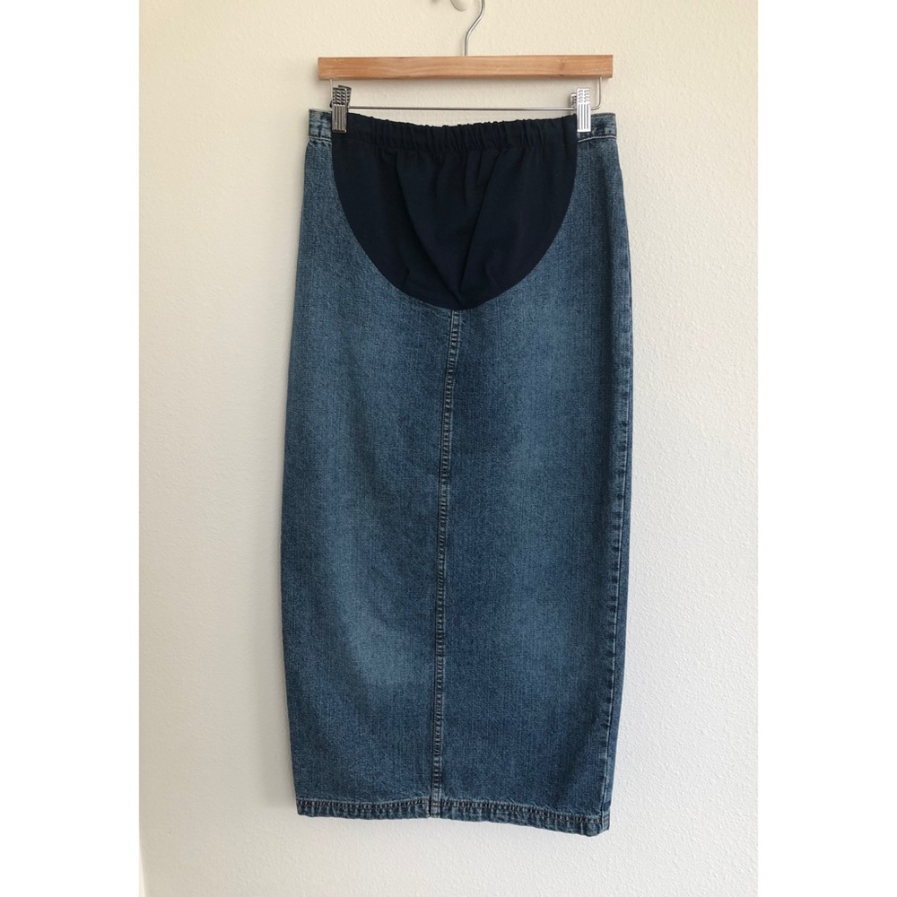 Motherhood maternity maxi blue denim skirt Size S